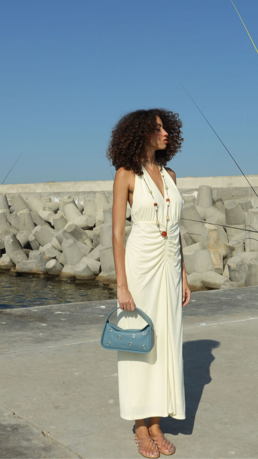 CECIL IN BLUE-GREY NAPPA