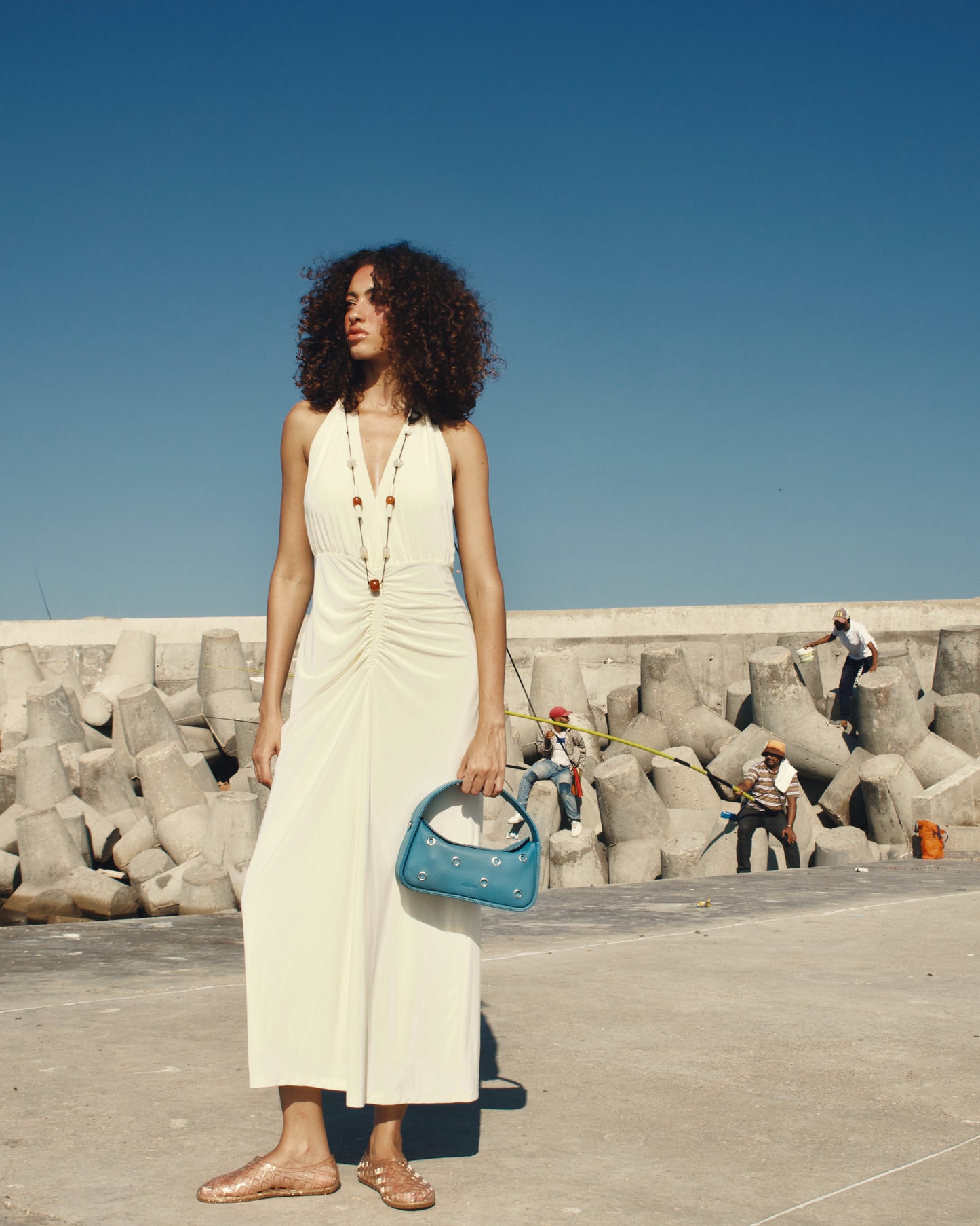 CECIL IN BLUE-GREY NAPPA